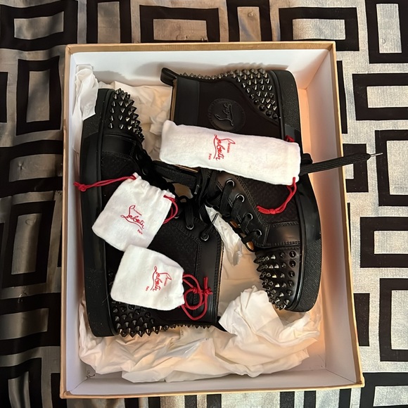 Christian louboutin Lou spikes 2 flat black gun - Picture 5 of 5